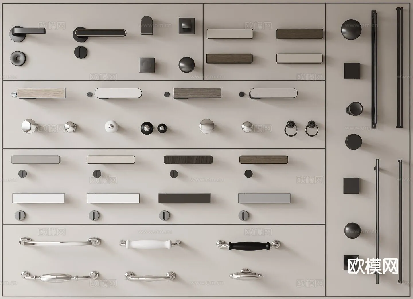 DOOR HANDLE – 3D Model For Interior Design – 11305