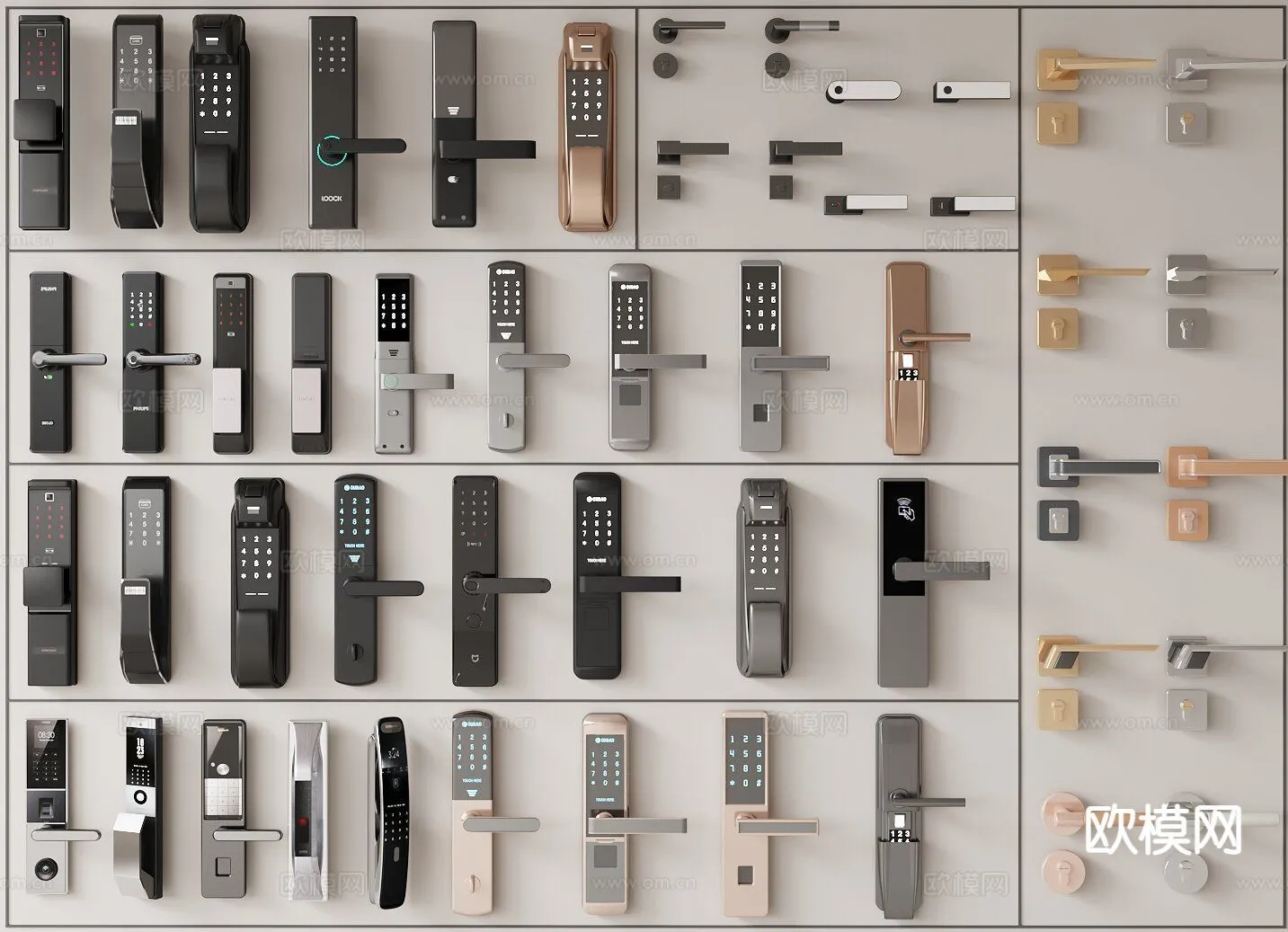 DOOR HANDLE – 3D Model For Interior Design – 11307