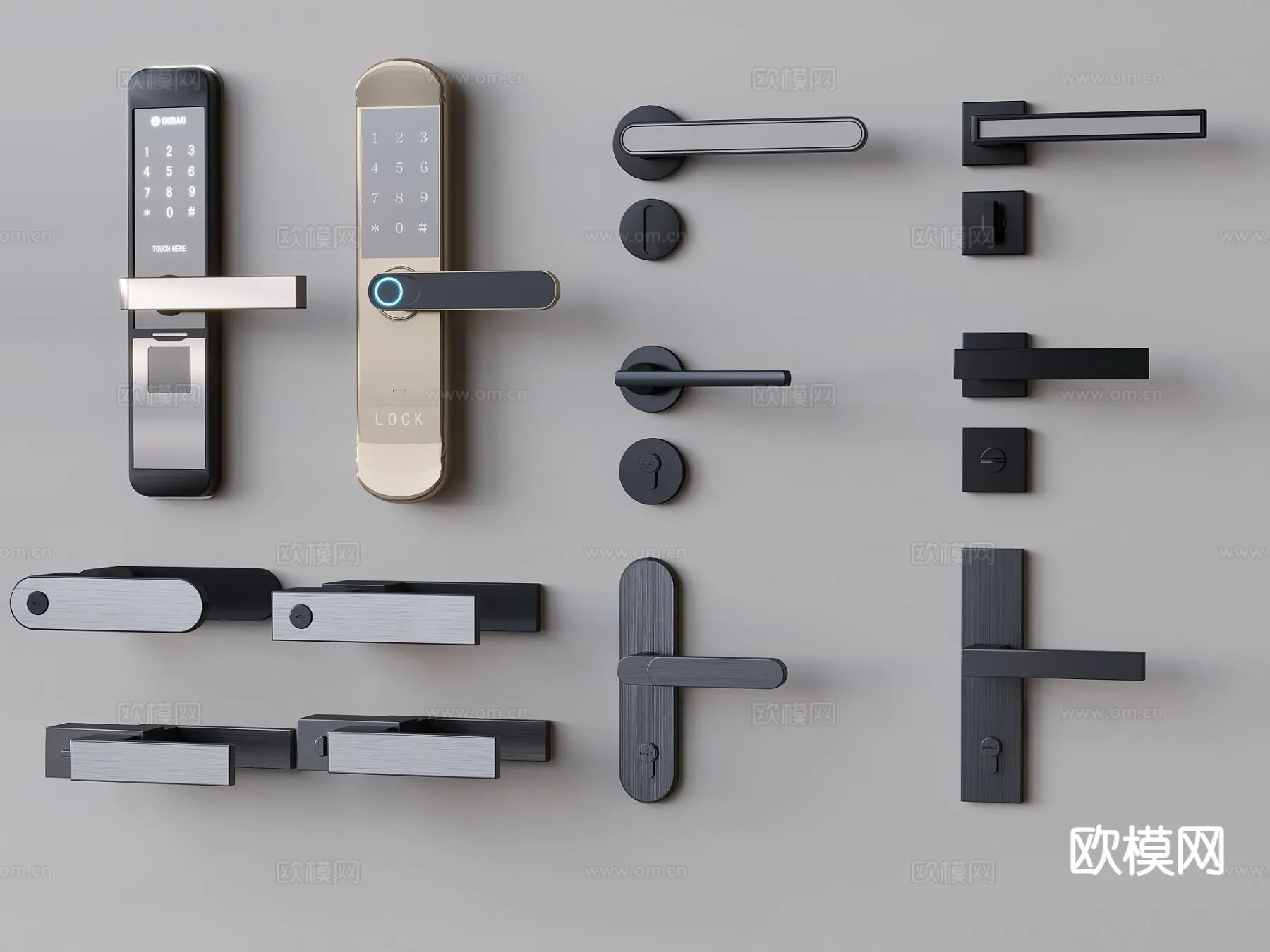 DOOR HANDLE – 3D Model For Interior Design – 11312