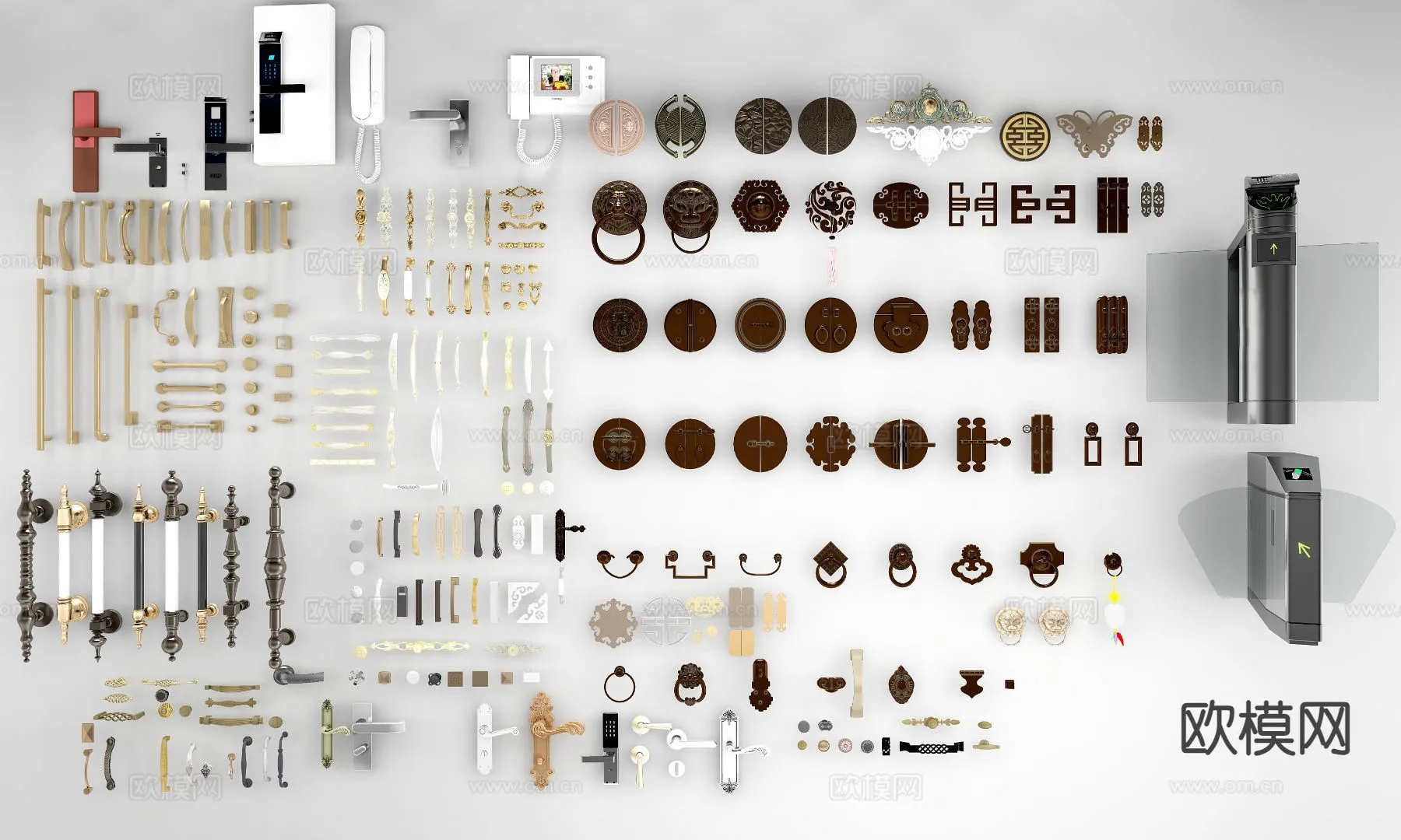 DOOR HANDLE – 3D Model For Interior Design – 11313