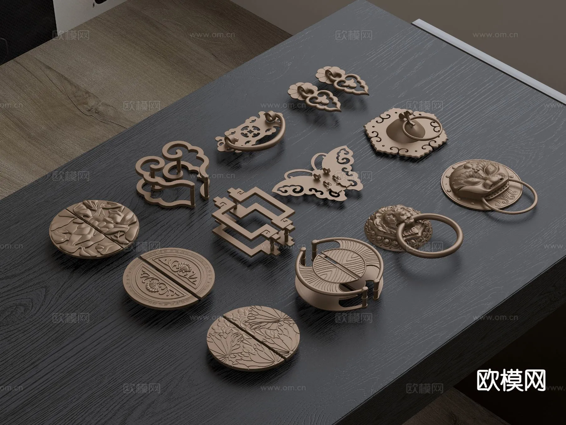 DOOR HANDLE – 3D Model For Interior Design – 11314