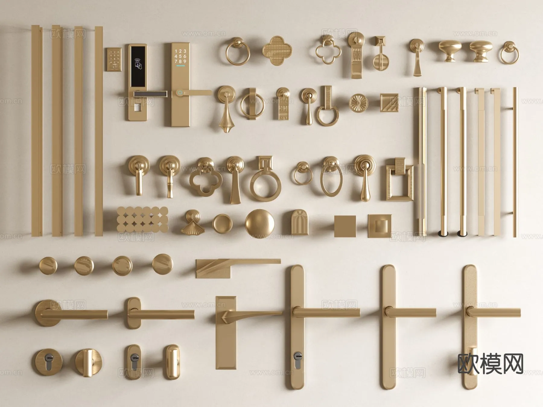 DOOR HANDLE – 3D Model For Interior Design – 11315