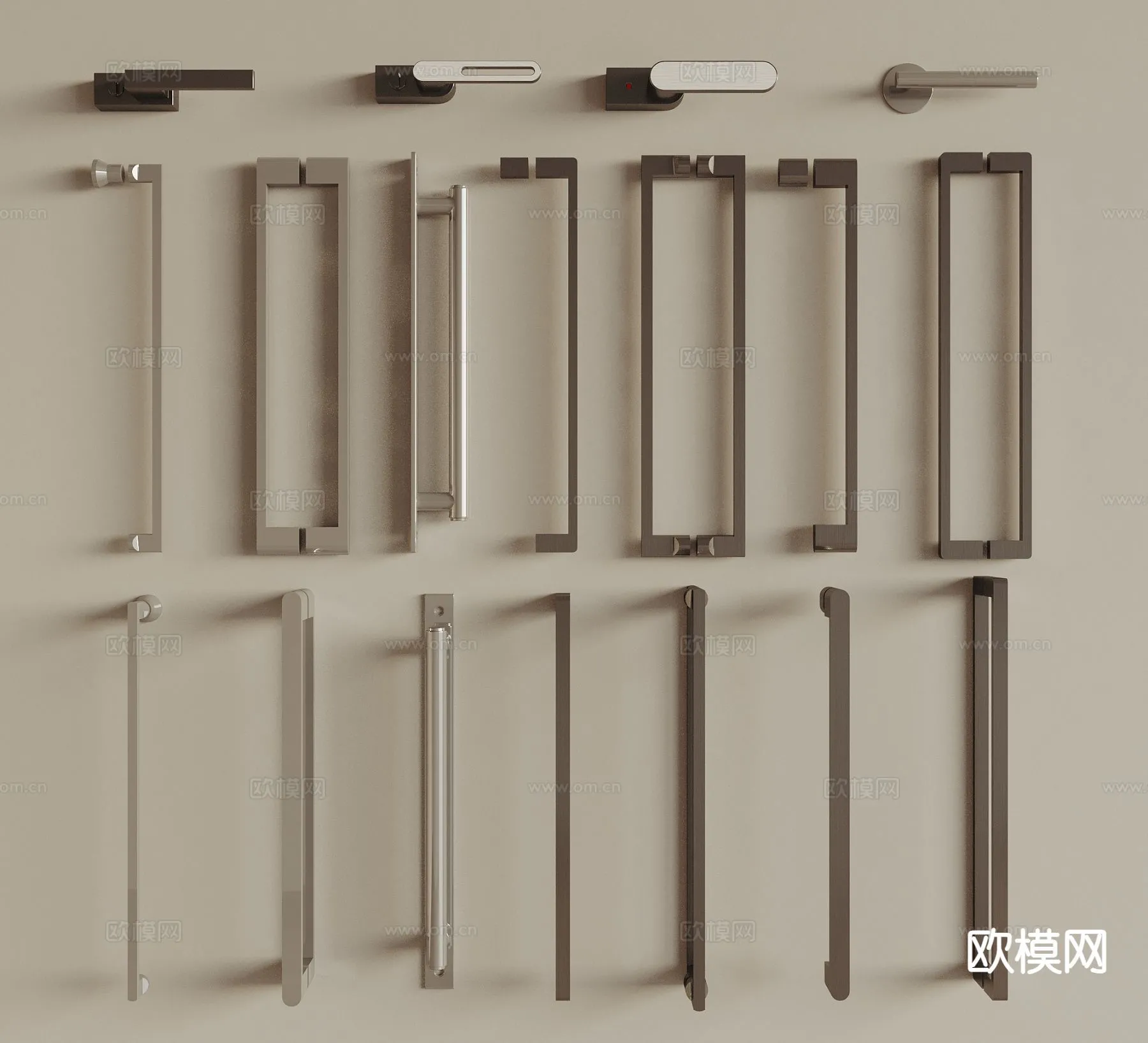 DOOR HANDLE – 3D Model For Interior Design – 11316