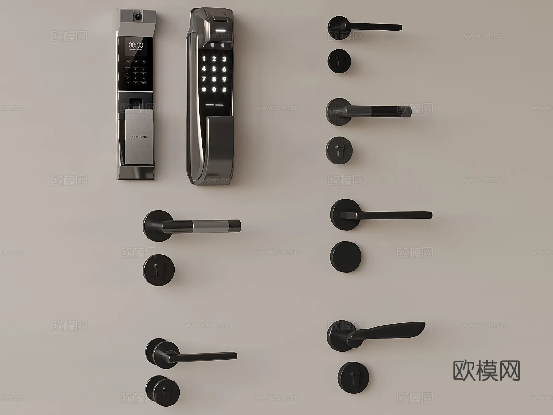 DOOR HANDLE – 3D Model For Interior Design – 11320