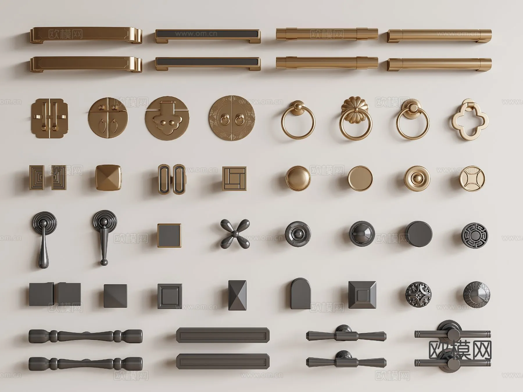 DOOR HANDLE – 3D Model For Interior Design – 11323