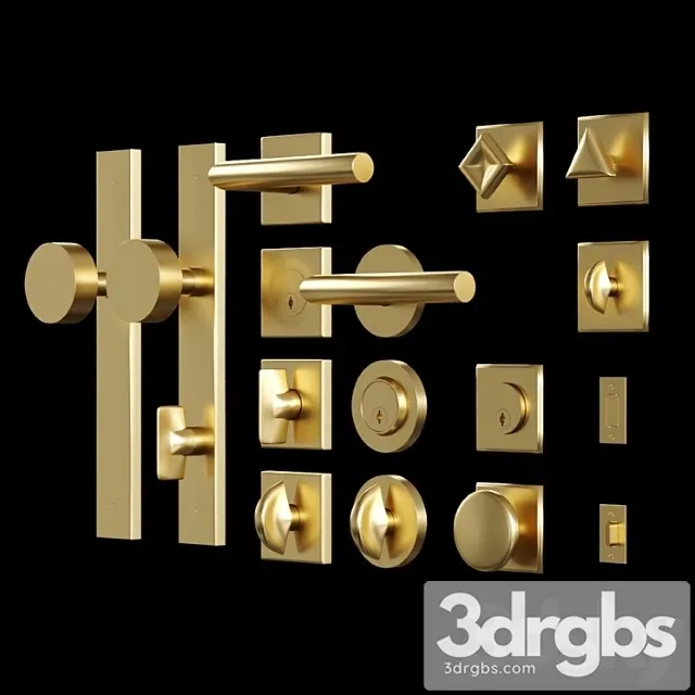 Door Handle Set 02 By School House 3D Model Download