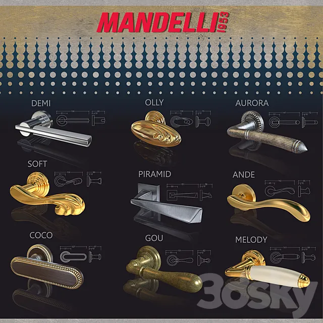 Door handles Mandelli 3DModel