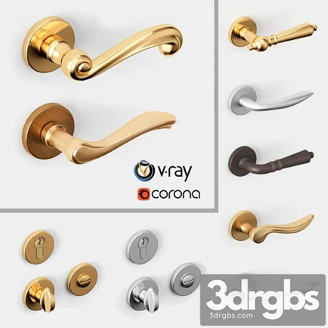 Door handles martinelli 3D Model Download
