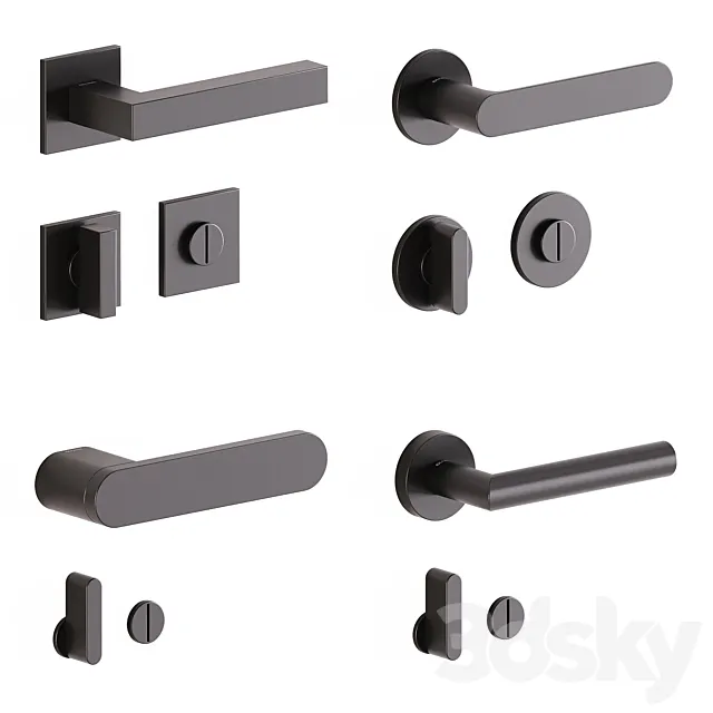 Door handles Olivari set 1 3D Model