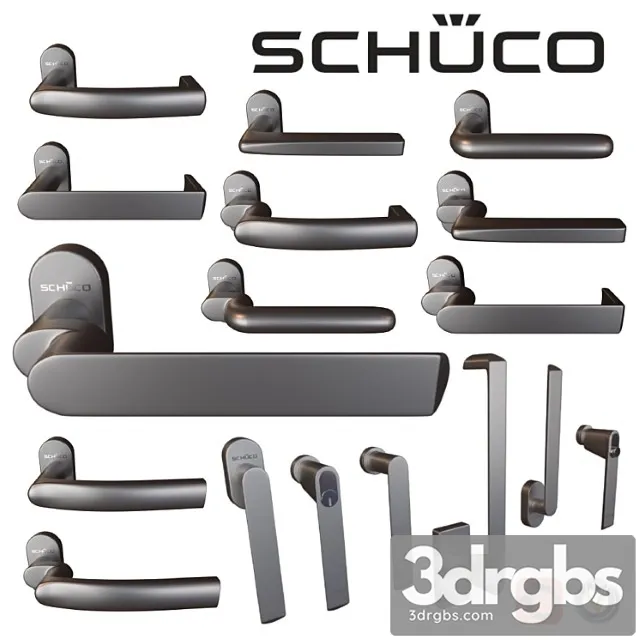 Door Knobs 14 Pcs Window 6 Pcs Schuco 3D Model Download