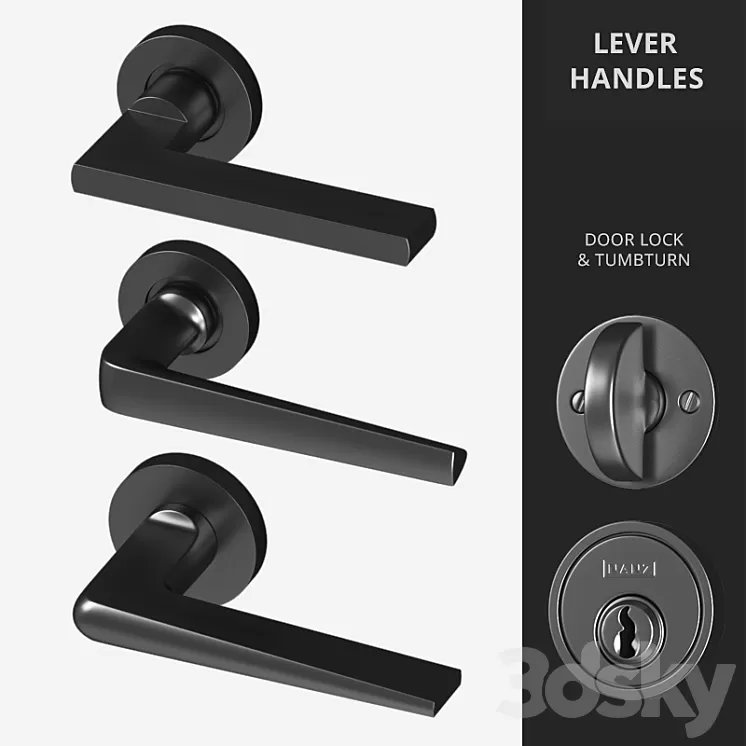 Door Lever Handles Nanz N ° 2065 2085 2079 3D Model