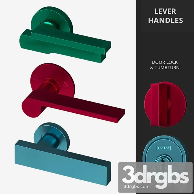 Door lever handles nanz n 2094 2096 2083 3D Model Download
