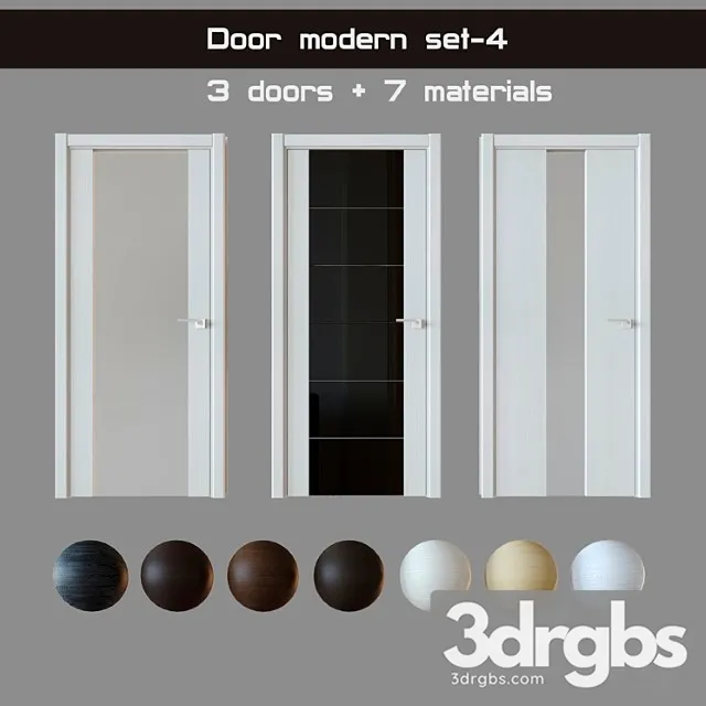 Door modern set 4 3D Model Download