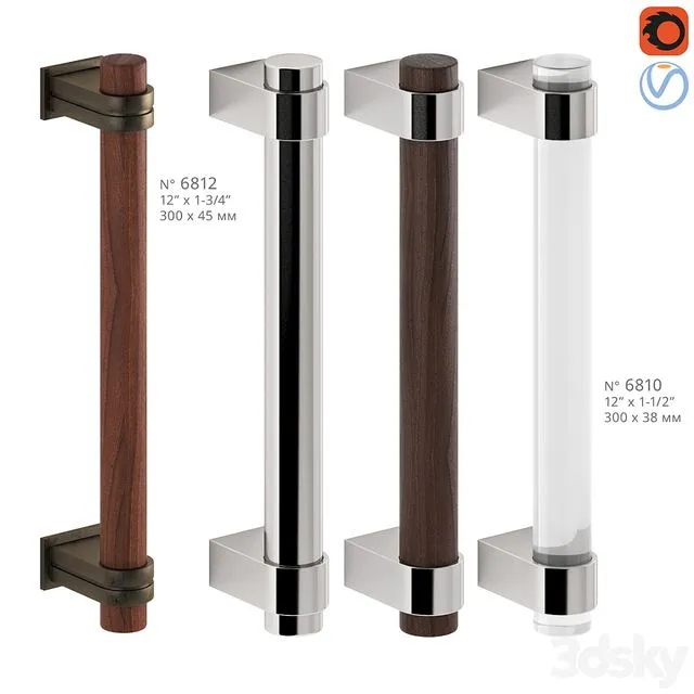 Door Pull Handles Nanz N 6810 6812 3D Model Door Pull Handles Nanz N 6810 6812 3D Model