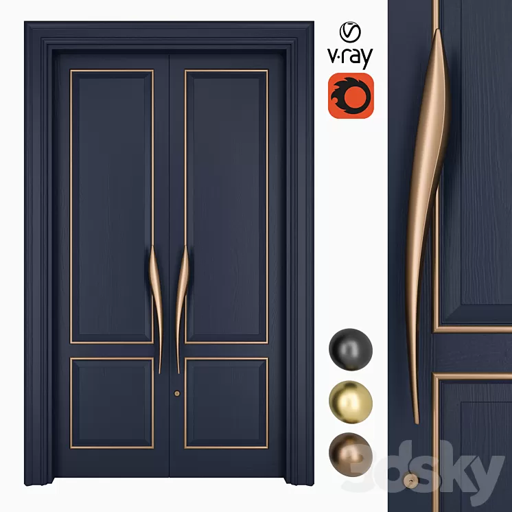 Door Set Elmes Archism T1243 3D Model