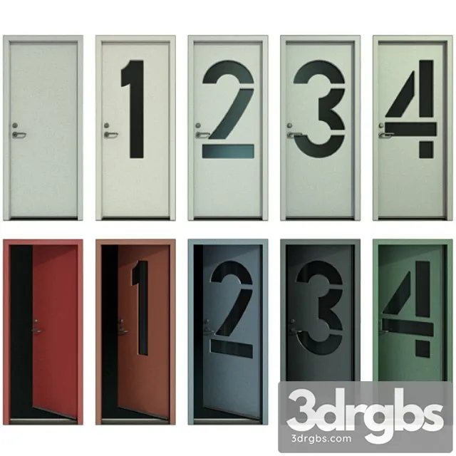 Door with numbers (part i) 3D Model Download
