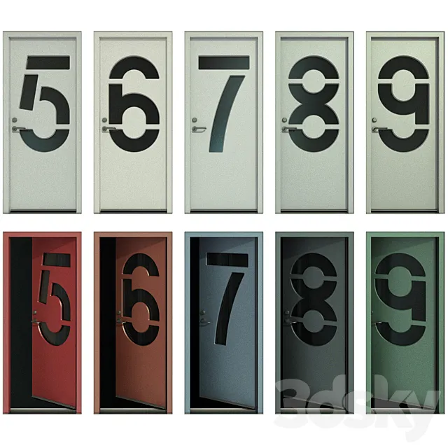 Door with numbers (Part II) 3D Model