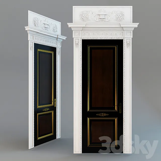 Door with plaster portal 3D Model