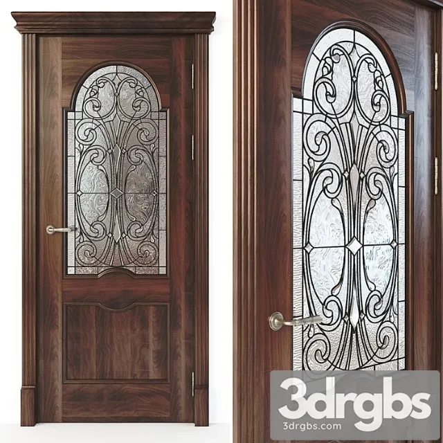 Door with stained glass 02 3D Model Download