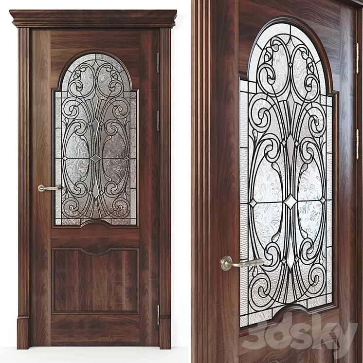 Door with stained glass 02 3D Model