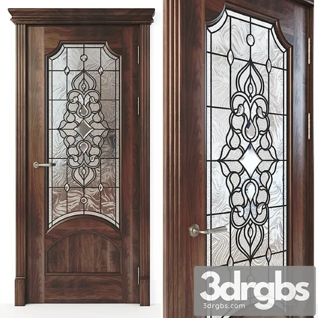 Door with stained glass 04 3D Model Download