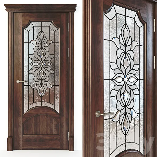 Door with stained glass 05 3D Model