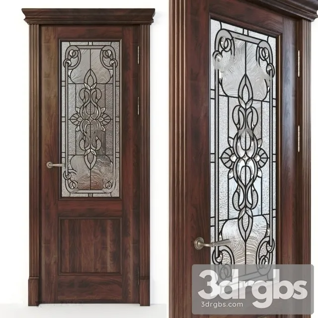 Door With Stained Glass 3 3D Model Download