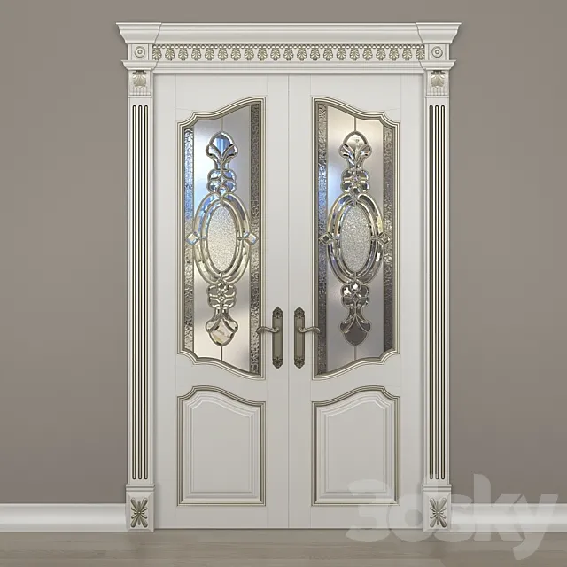 Door with stained glass 3DModel