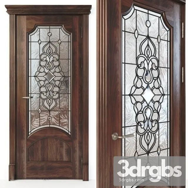 Door With Stained Glass 4 3D Model Download