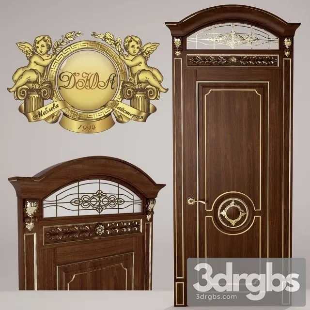Door With Stained Glass 5 3D Model Download