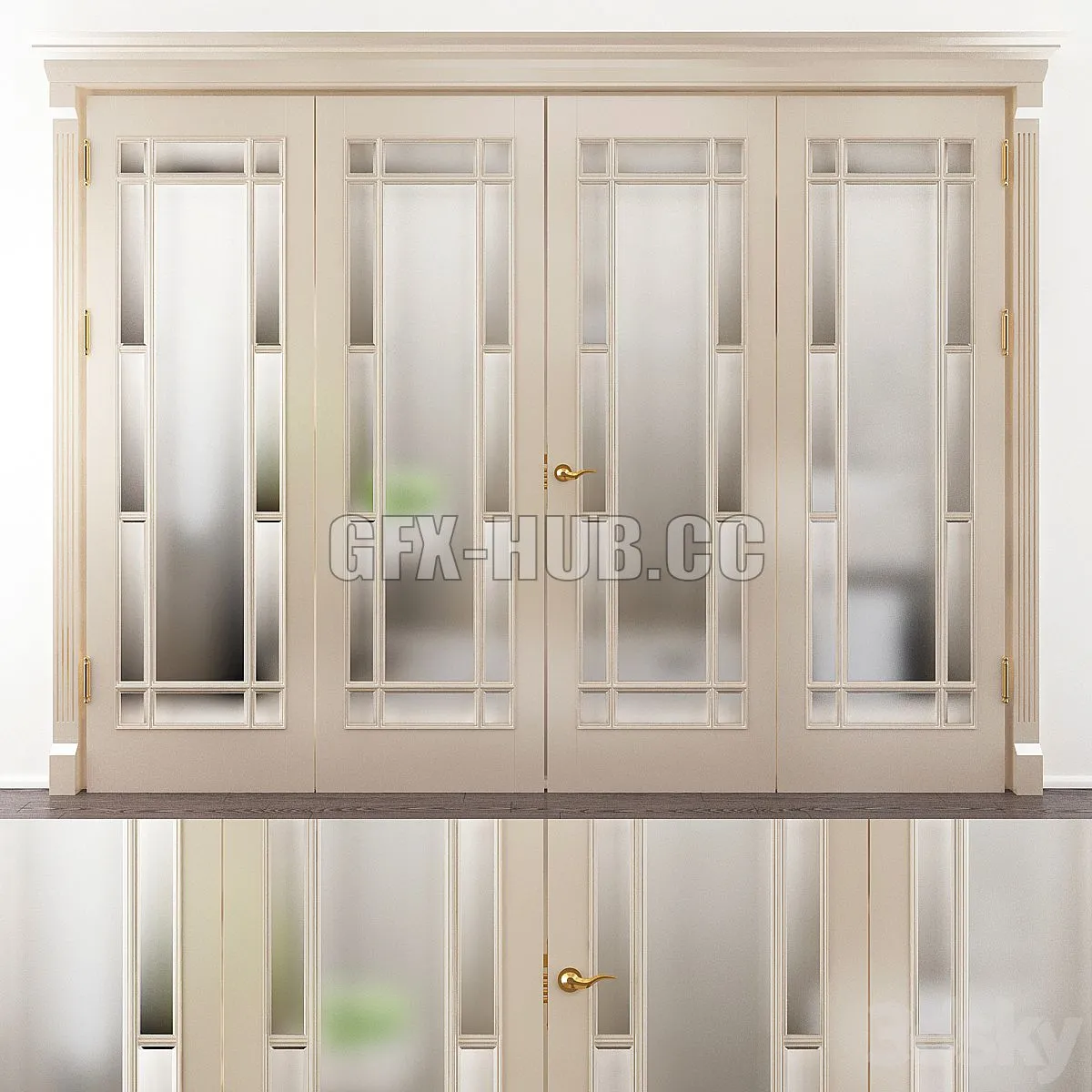 Door with Stained Glass Model 45 3D Model