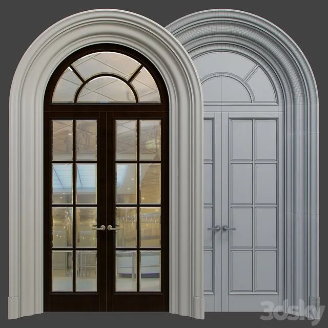 Door wood gypsum arched stucco 3D Model Door wood gypsum arched stucco 3D Model
