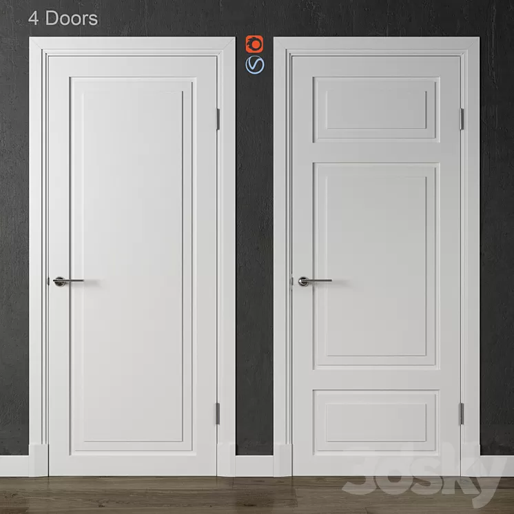 Doors Academy NewYork 4 doors 3D Model