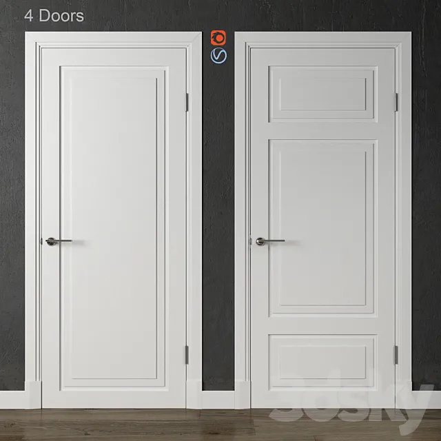 Doors Academy NewYork 4 doors 3DModel