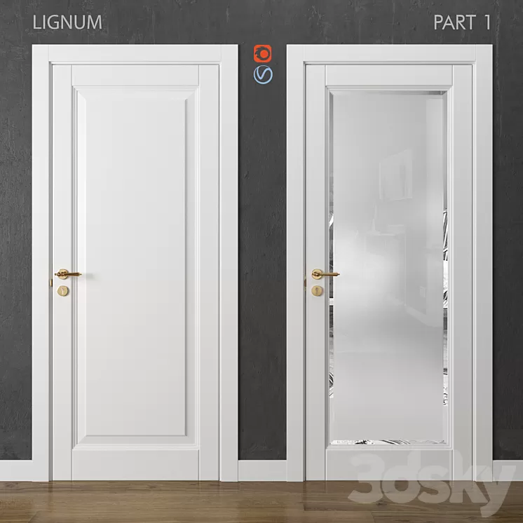 Doors Lignum Volkhovets part 1 white 3D Model