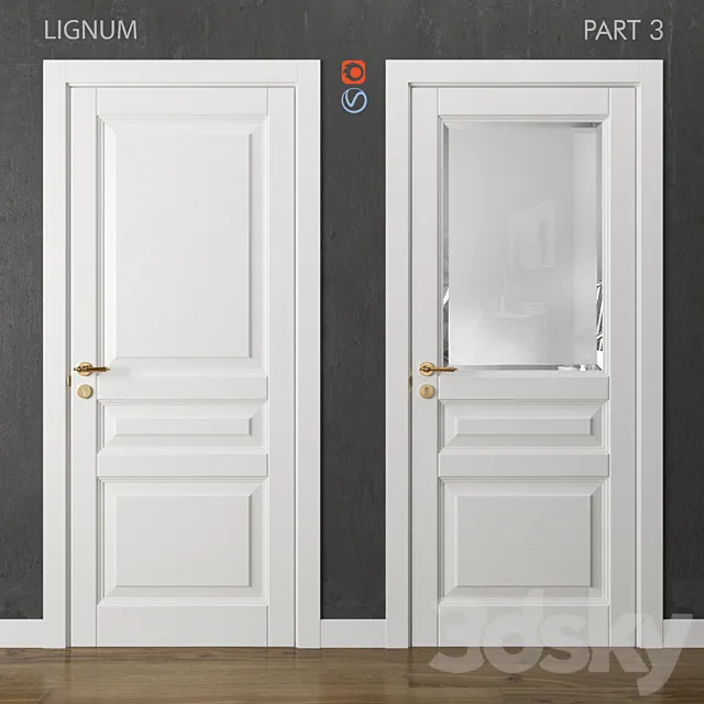 Doors Lignum Volkhovets part 3 white 3D Model
