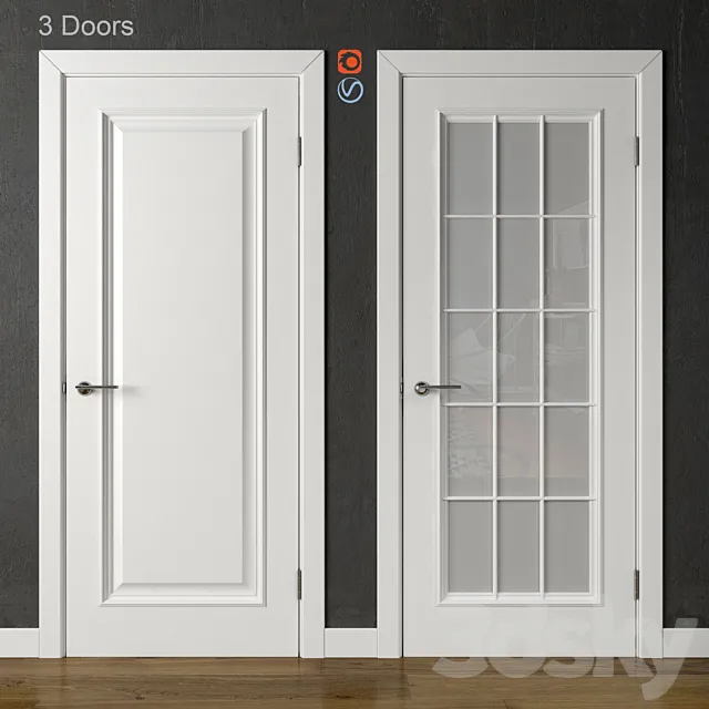 Doors of Academy Piemonte White (part 1) 3D Model