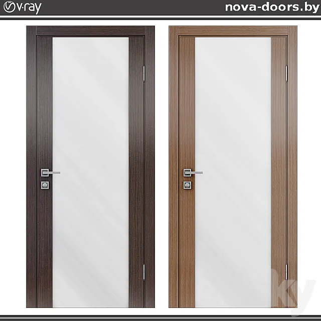 Doors of Dominica (eco-blanket) 200 oak gray \ 200 walnut led. 3D Model