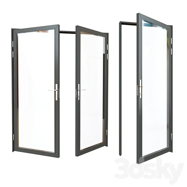 Doors profile threw plastic glass 3D Model