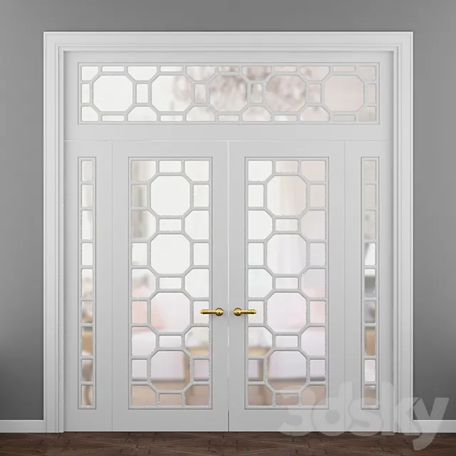 Doors Turin Onyx double doors 3D Model