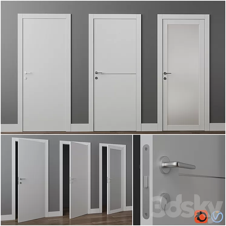 Doors union alfa laccato 3D Model