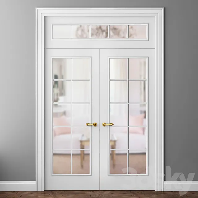 Doors Volkhovets Paris 8101 and 8102 double doors 3D Model