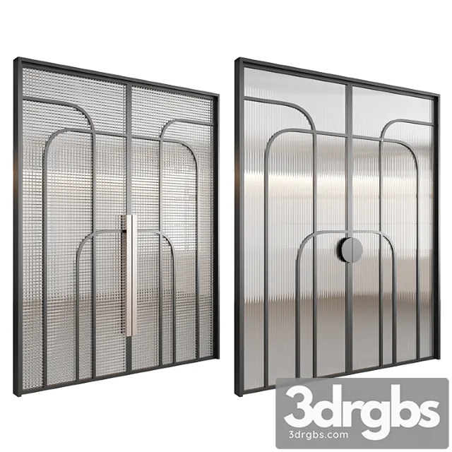 Doors With Embossed Glass 2 3D Model Download