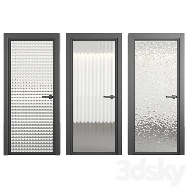 Doors with embossed glass 3D Model