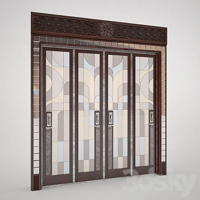 Doors with portal 3D Model