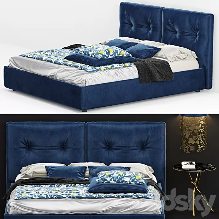 Dorelan Luke. Ivy shadow wall Light Porta Romana. Gold side table Eichholtz Westchester. 3D Model