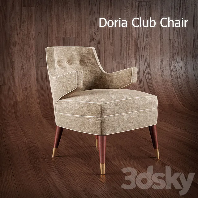 Doria Club Chair 3D Model Doria Club Chair 3D Model