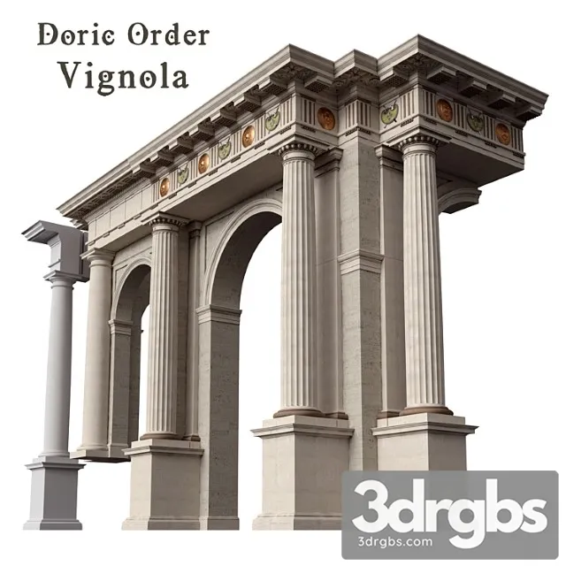 Doric Order Vignola Column 3D Model Download