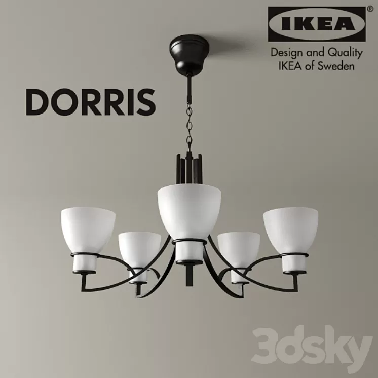 Dorris IKEA \/ Suspension with 5 shades 3D Model