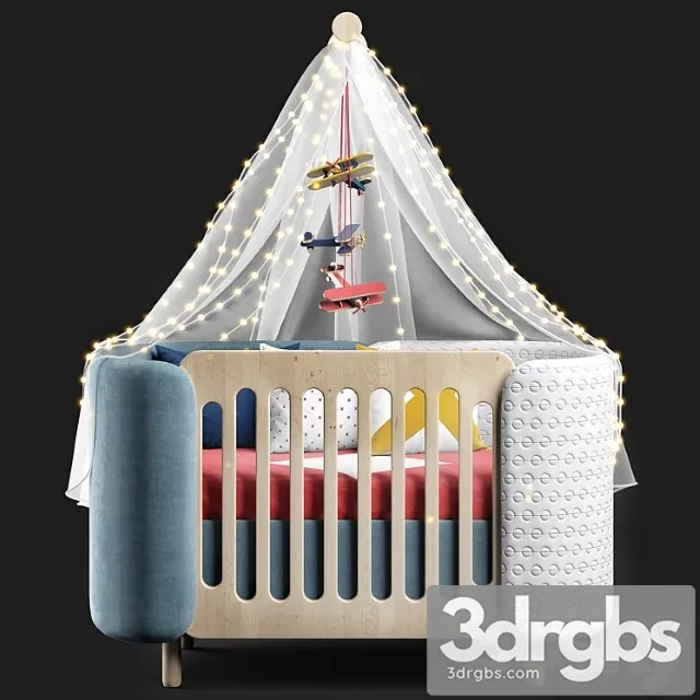 Dot and cross Bed 3D Model Download